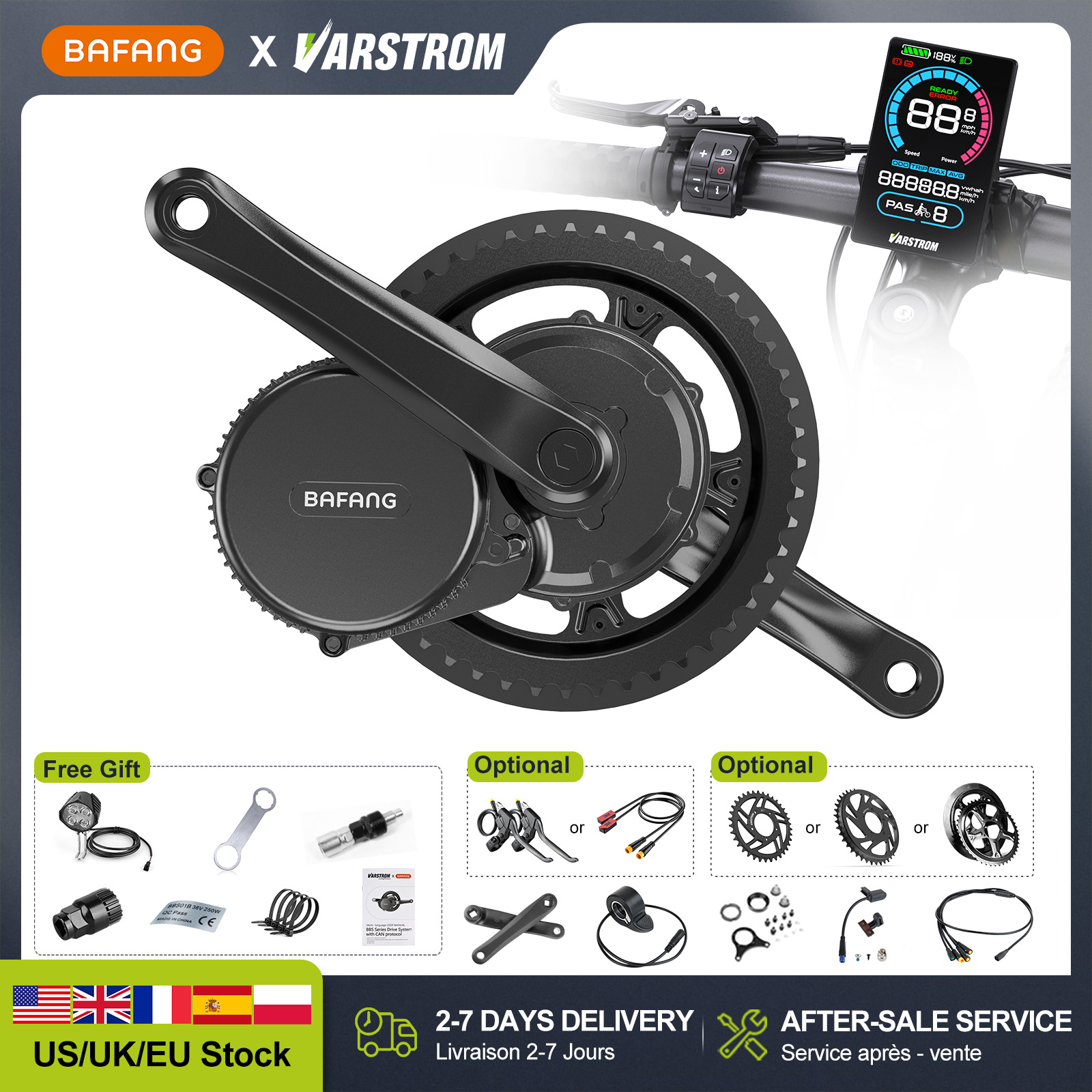 Mid Drive Motor Kit 52V 1000W - 【米国株】BAFANG 48V 500W 750W 52V 1000W