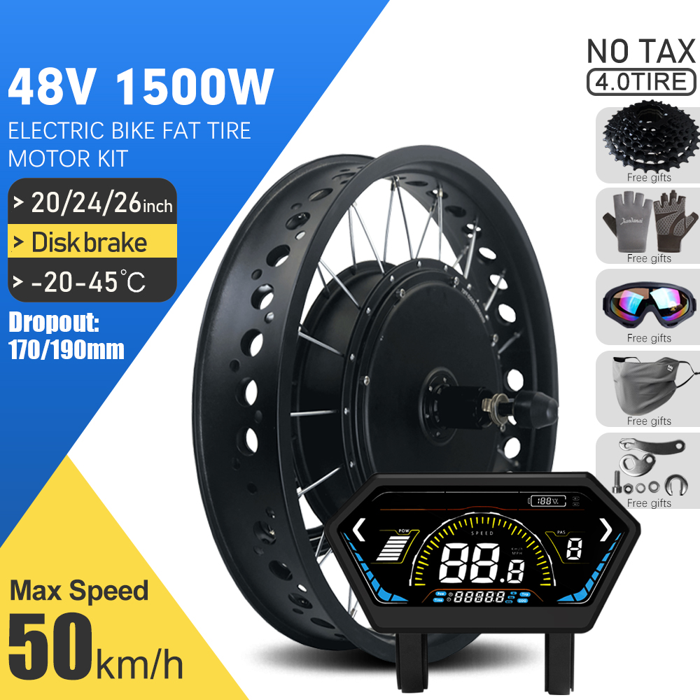 72V 5000W Hub Motor Kit - 電動ファットバイクキット 48V 1500W 20/24/26インチ 4.0タイヤ ブラシレスノンギアリアハブモーターホイール