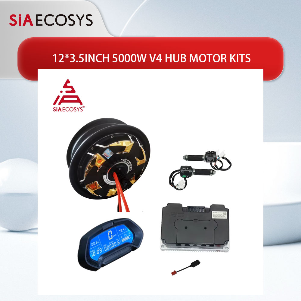 72V 5000W Hub Motor Kit - QSモーター 12×3.5インチ 5000W V4 72Vハブモーター ND72680コントローラー付き