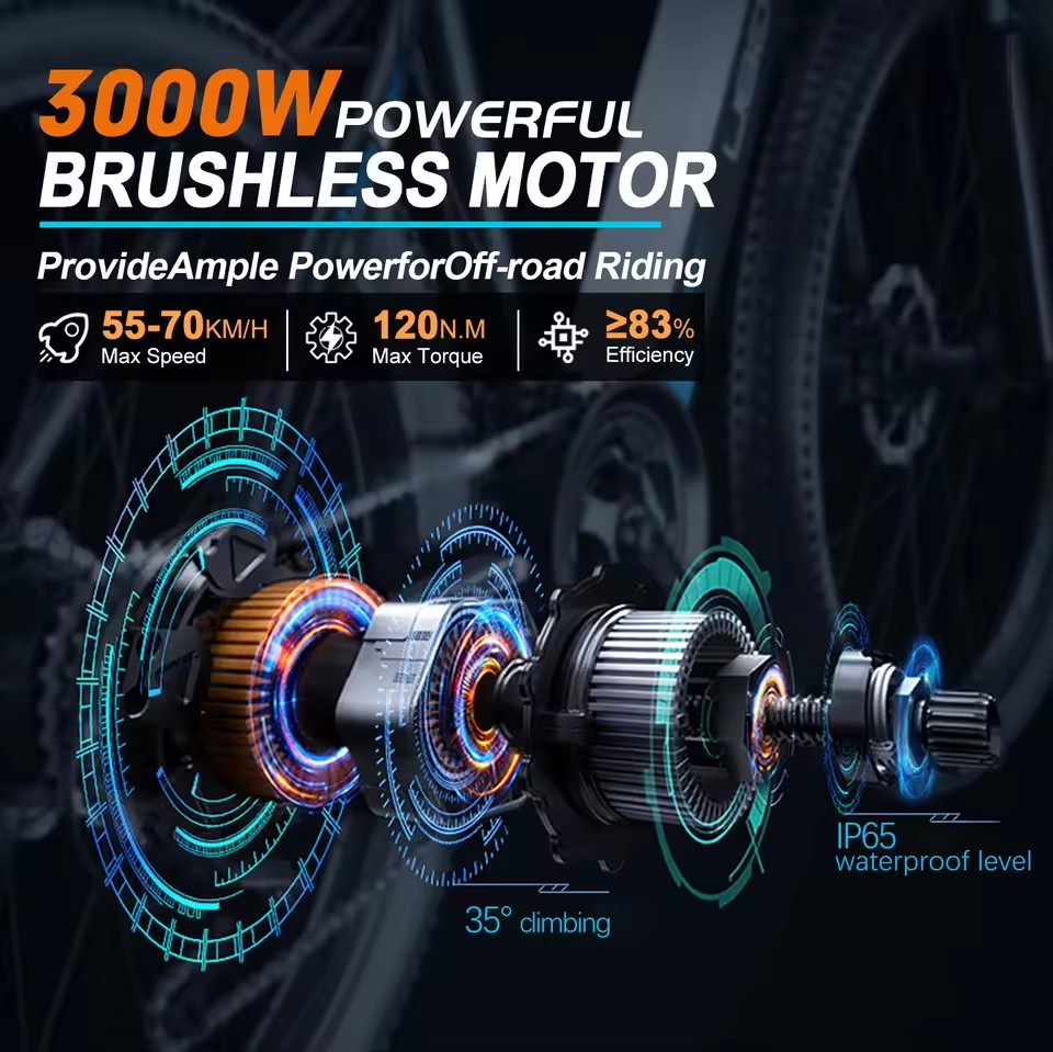 72V 5000W Hub Motor Kit - 48V 2000W電動自転車改造パーツ 72V 5000Wモーター リア回転ホイール マウンテンバイク用