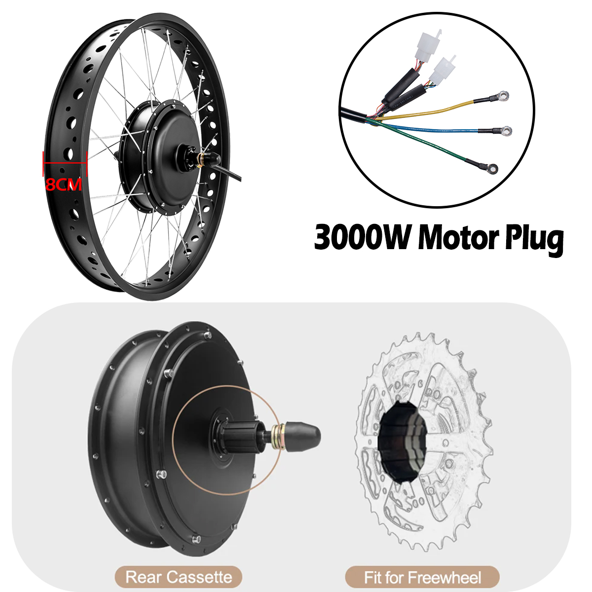 72V 3000Wブラシレスギアレスハブモーター 電動ファッ - 72V 5000W Hub Motor Kit のレビューと価格