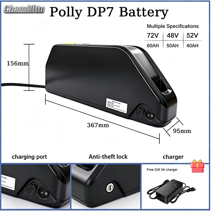 海龍電動自転車バッテリー 52v 36v 48v 60v 7 - Ebike Battery 48V 20Ah Hailong のレビューと価格