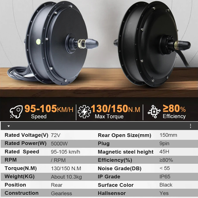 新型MTX39 72V 5000W電動自転車変換キット モー - 72V 5000W Hub Motor Kit のレビューと価格