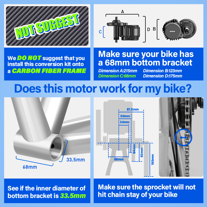 Bafang-電動自転車電動キット,変換キット,68mmブラ - Bafang Bbs02B 48V 750W Mid Drive Kit のレビューと価格